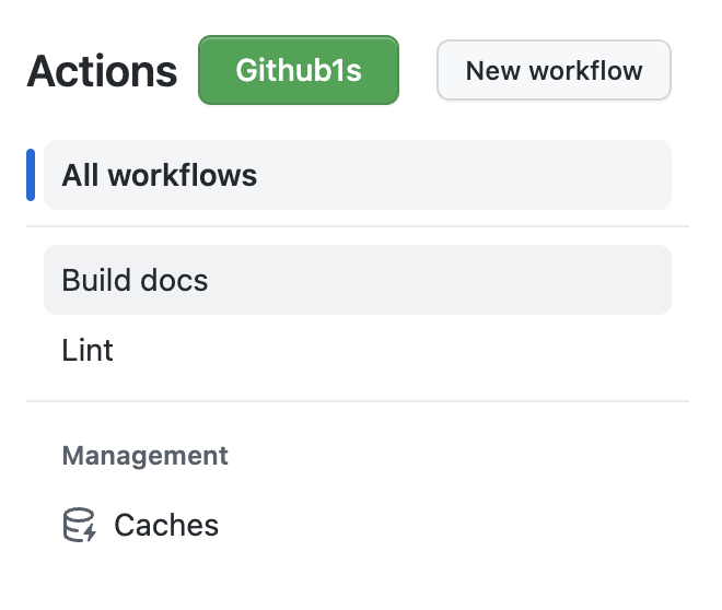 GitHub actions build docs workflow